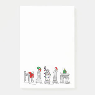 Bloco Post-it NYC Christmas Xmas Landmarks Architecture Nova Yor
