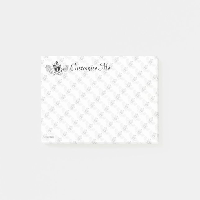 Bloco Post-it O Claddagh (Preto) (Frente)