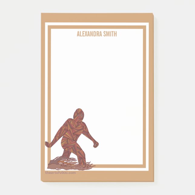 Bloco Post-it O estilo vertical de passeio de Bigfoot Squatch (Frente)