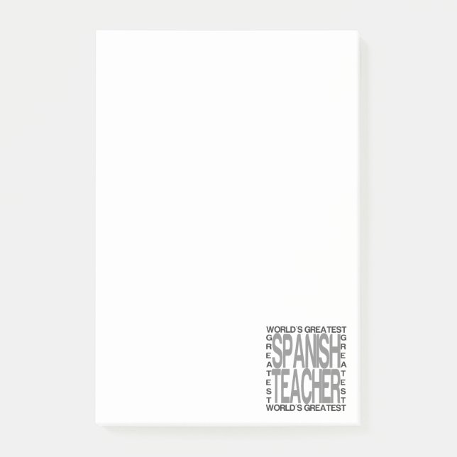 Bloco Post-it O grande professor espanhol dos mundos (Frente)