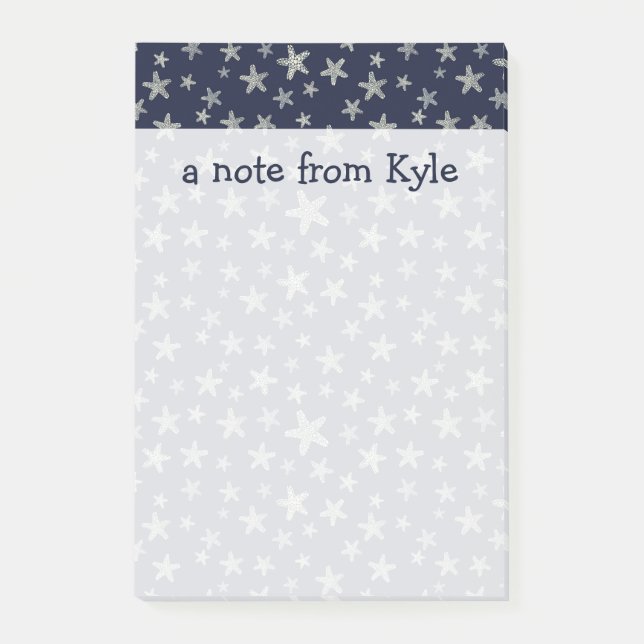 Bloco Post-it O mar do teste padrão | da estrela do mar adiciona (Frente)