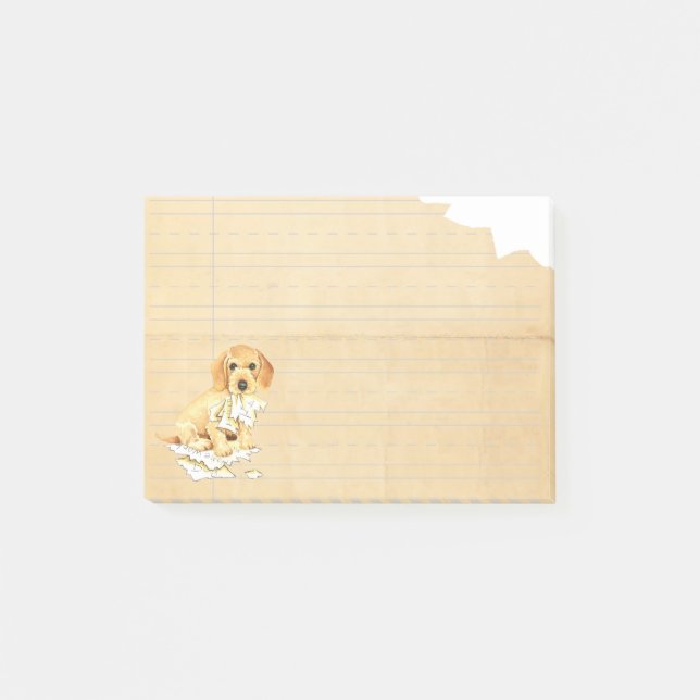 Bloco Post-it O Meu Dachshund Com Cabelo Fio Comeu O Meu Trabalh (Frente)