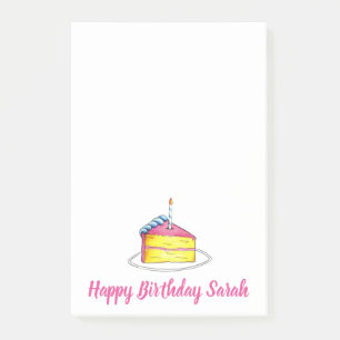 Bloco Post-it O Partido Personalizado Birthday Cake Posta