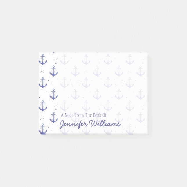 Bloco Post-it O teste padrão | da âncora da aguarela adiciona (Frente)