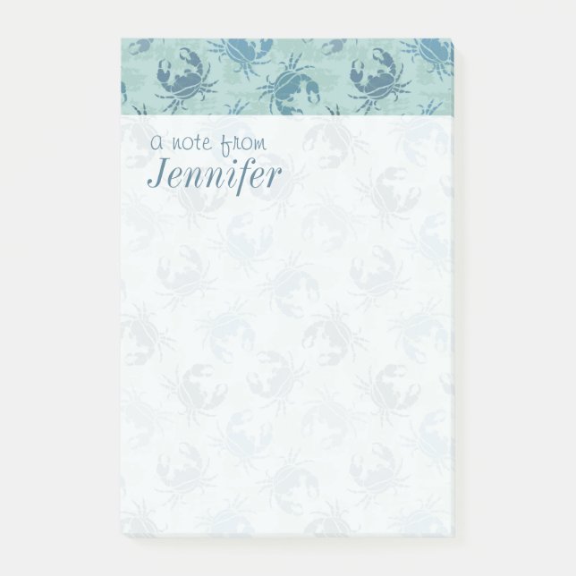 Bloco Post-it O teste padrão da tintura do laço dos caranguejos (Frente)