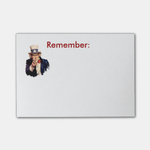 Bloco Post-it O tio Sam recorda o post-it