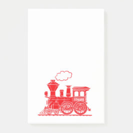 Bloco Post-it O trem a vapor vermelho chamado posto gráfico que 