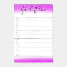 "Obtenha" notas de post-it feitas material da