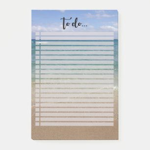 Bloco Post-it Opinião da praia para fazer a lista