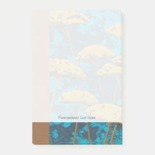 Bloco Post-it Ouro Yseta Garden com fundo azul