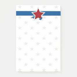 Bloco Post-it Padrão branco vermelho e Americana azul