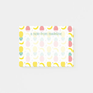 Bloco Post-it Padrão Colorido de Frutas Tropicais