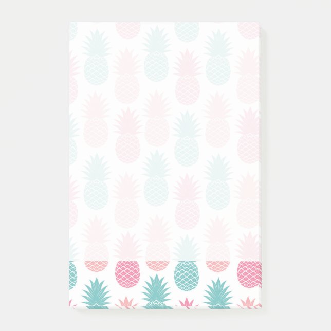 Bloco Post-it Padrão de abacaxi de vinhagem (Frente)