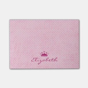 Bloco Post-it Padrão de Bolinhas rosa personalizado Tiara