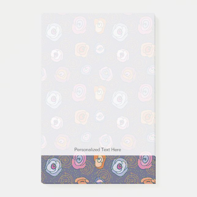 Bloco Post-it padrão de campo Abstrato rosa (Frente)