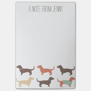 Bloco Post-it Padrão de Cão de Dachshund Divertido