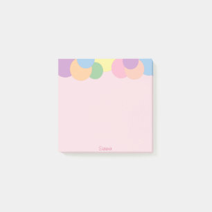 Bloco Post-it Padrão de Círculos Coloridos com Nome