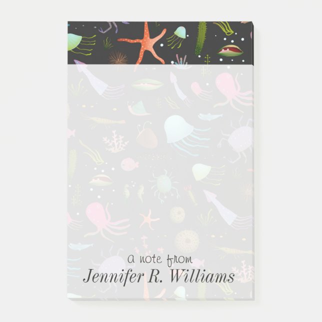 Bloco Post-it Padrão de Critérios do Mar| Adicione Seu Nome (Frente)