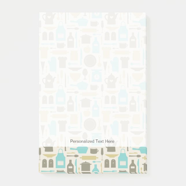 Bloco Post-it Padrão De Ferramentas De Cozinha (Frente)