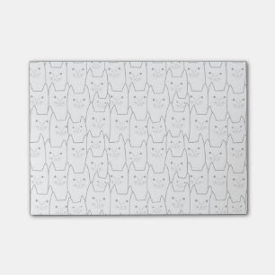 Bloco Post-it Padrão de gatos brancos