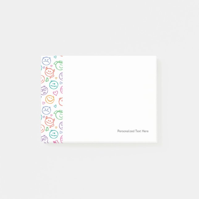 Bloco Post-it padrão de sorrisos (Frente)