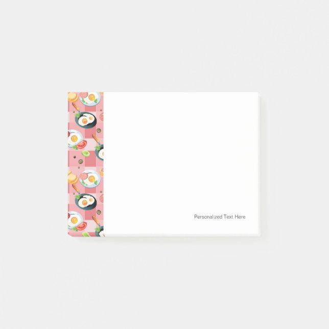 Bloco Post-it Padrão de tomate e ovos secos (Frente)