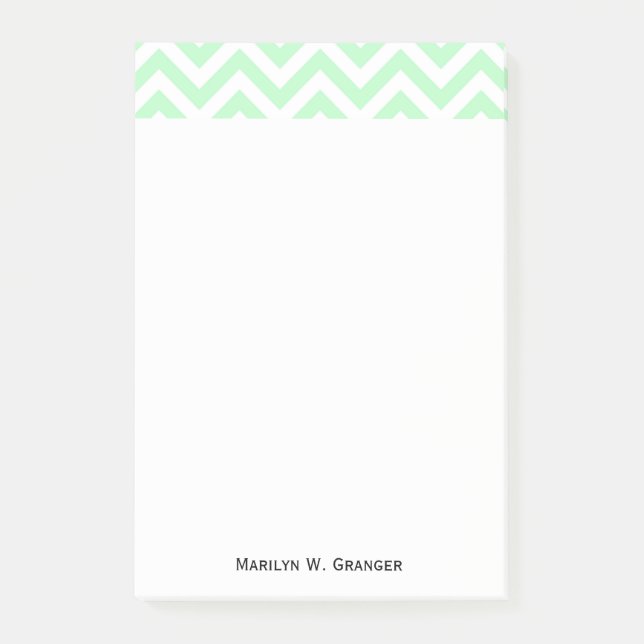 Bloco Post-it Padrão de ZigZag Grande Chevron Branco da Casa da  (Frente)