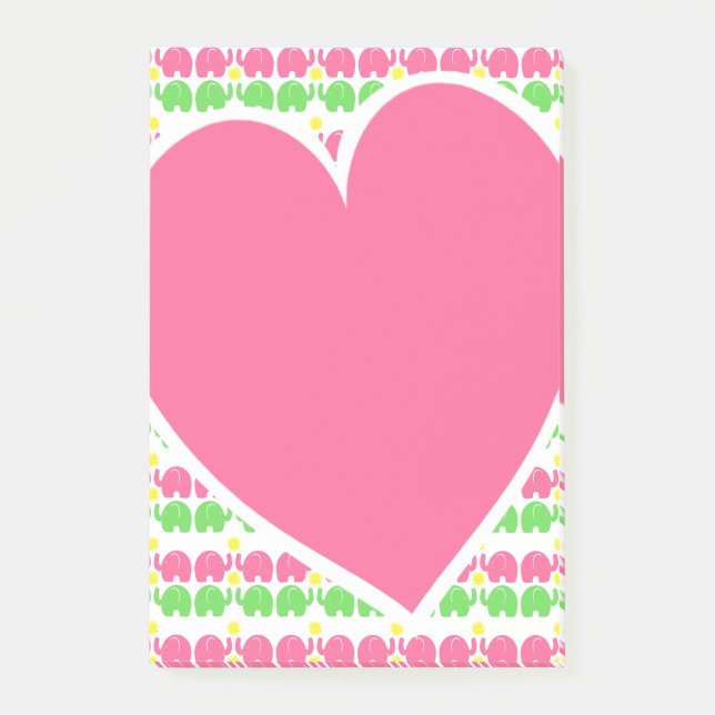 Bloco Post-it Padrão e Coração do Elefante (Frente)