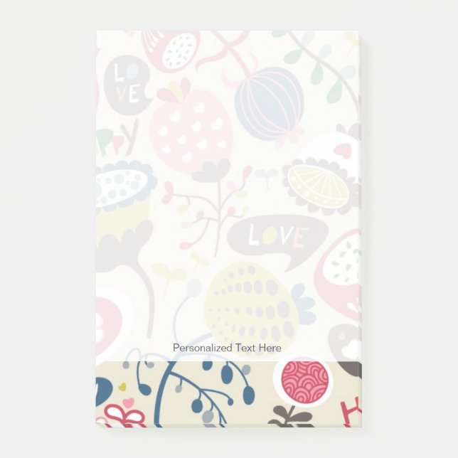 Bloco Post-it Padrão Floral 14 (Frente)