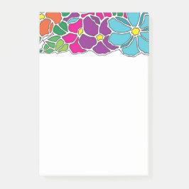 Bloco Post-it Padrão Floral Colorido Bonito