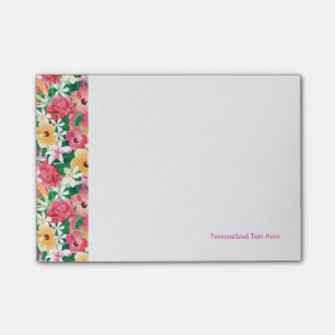 Bloco Post-it Padrão Floral Tropical de Hibiscus