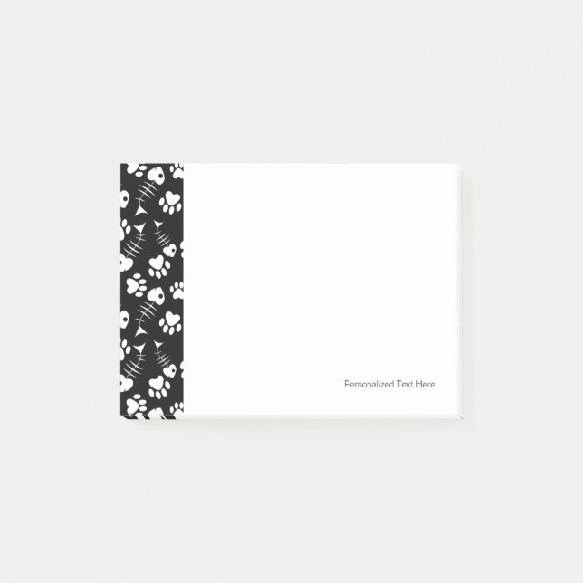 Bloco Post-it padrão impressão de gato de peixe (Frente)