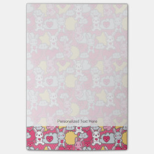 Bloco Post-it Padrão Infantil Kawaii com Doodles Gafanhotos
