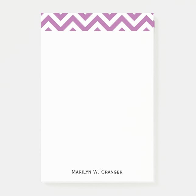Bloco Post-it Padrão Orquídeo Branco Grande Chevron ZigZag (Frente)