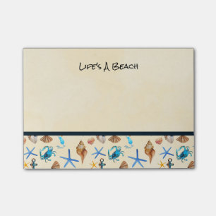 Bloco Post-it Padrão Pensado Da Vida Na Praia E No Mar