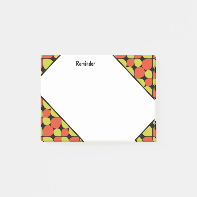 Bloco Post-it Padrão retroativo de Abstrato Floral (Frente)