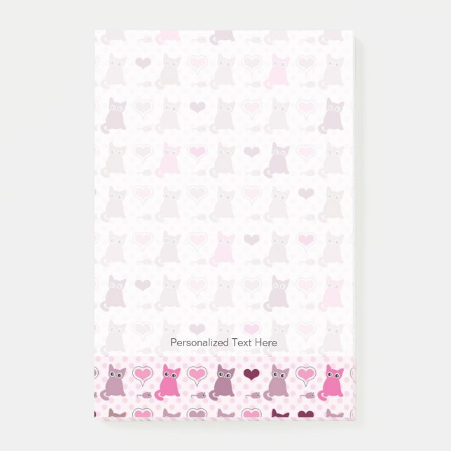 Bloco Post-it Padrões de gatinhas bonitas (Frente)