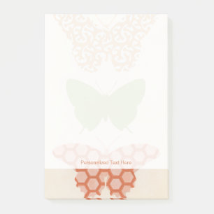 Bloco Post-it Padrões Decorativos de Borboleta em Fundo de Crea