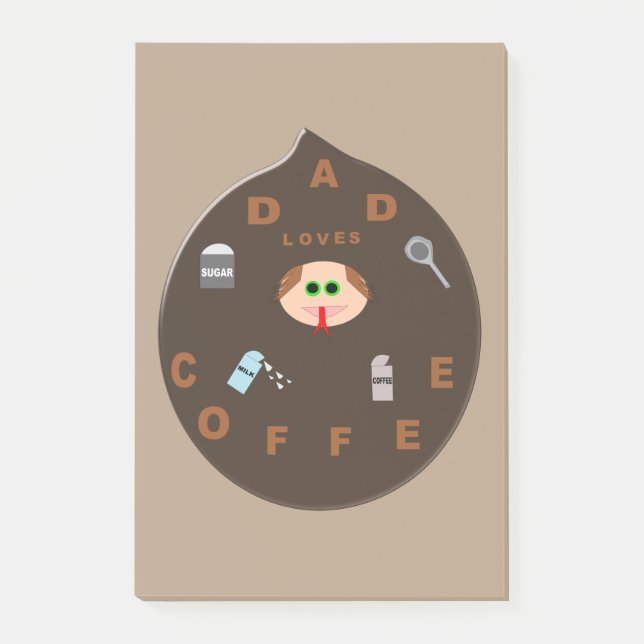 Bloco Post-it Pai engraçado Monstro ama Café Posto que ele anota (Frente)