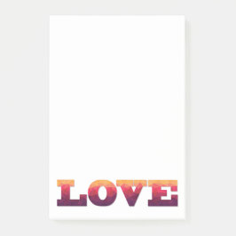 Bloco Post-it Palavra amor roxo, notas adesivas rosa