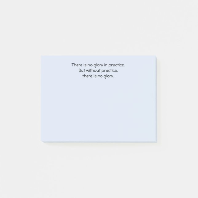 Bloco Post-it Palavras inspiradores para praticar e Perservering (Frente)