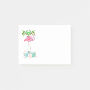 Bloco Post-it Palmeiras Flamingo Rosa e Sucultivos Florais