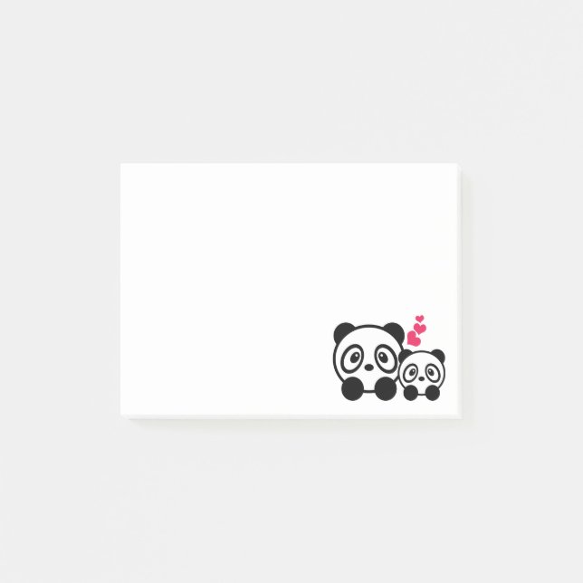 Bloco Post-it Pandas bonitos (Frente)