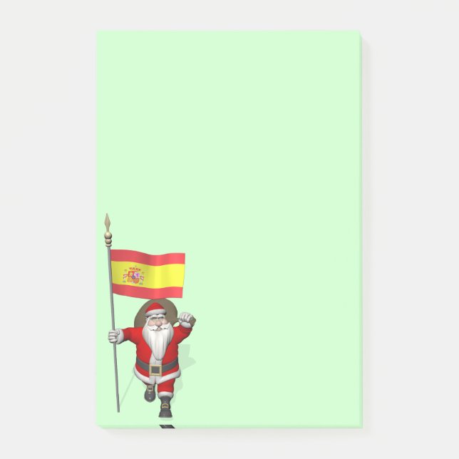 Bloco Post-it Papai Noel Com Alferes De Espanha (Frente)