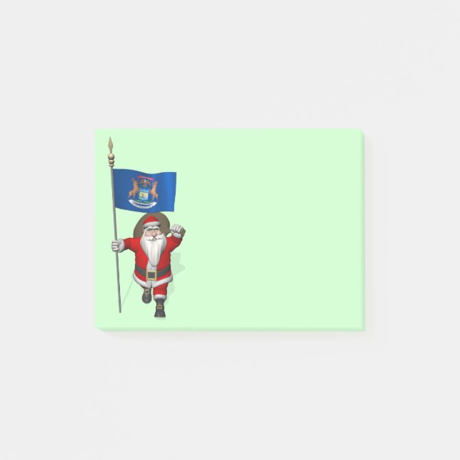 Bloco Post-it Papai Noel Com Alferes De Michigan (Frente)