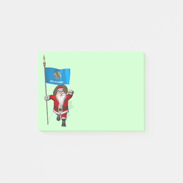 Bloco Post-it Papai Noel Com Alferes De Oklahoma (Frente)