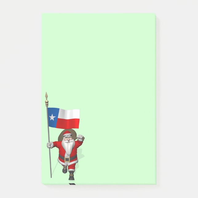 Bloco Post-it Papai Noel Com Alferes Do Texas (Frente)