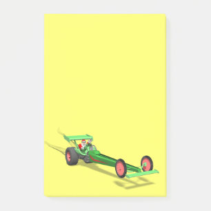 Bloco Post-it Papai Noel Dirigindo Um Dragster