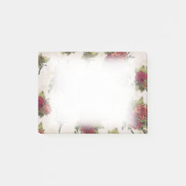 Bloco Post-it Papel de parede antigo da rosa vermelha