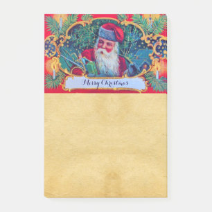 BLOCO POST-IT PAPEL PERGAMINO DE NATAL VINTAGE SANTA